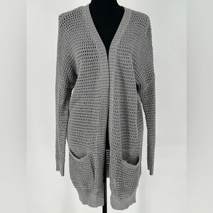 GAP‎ DOVE GREY CROCHETED COTTON CARDIGAN